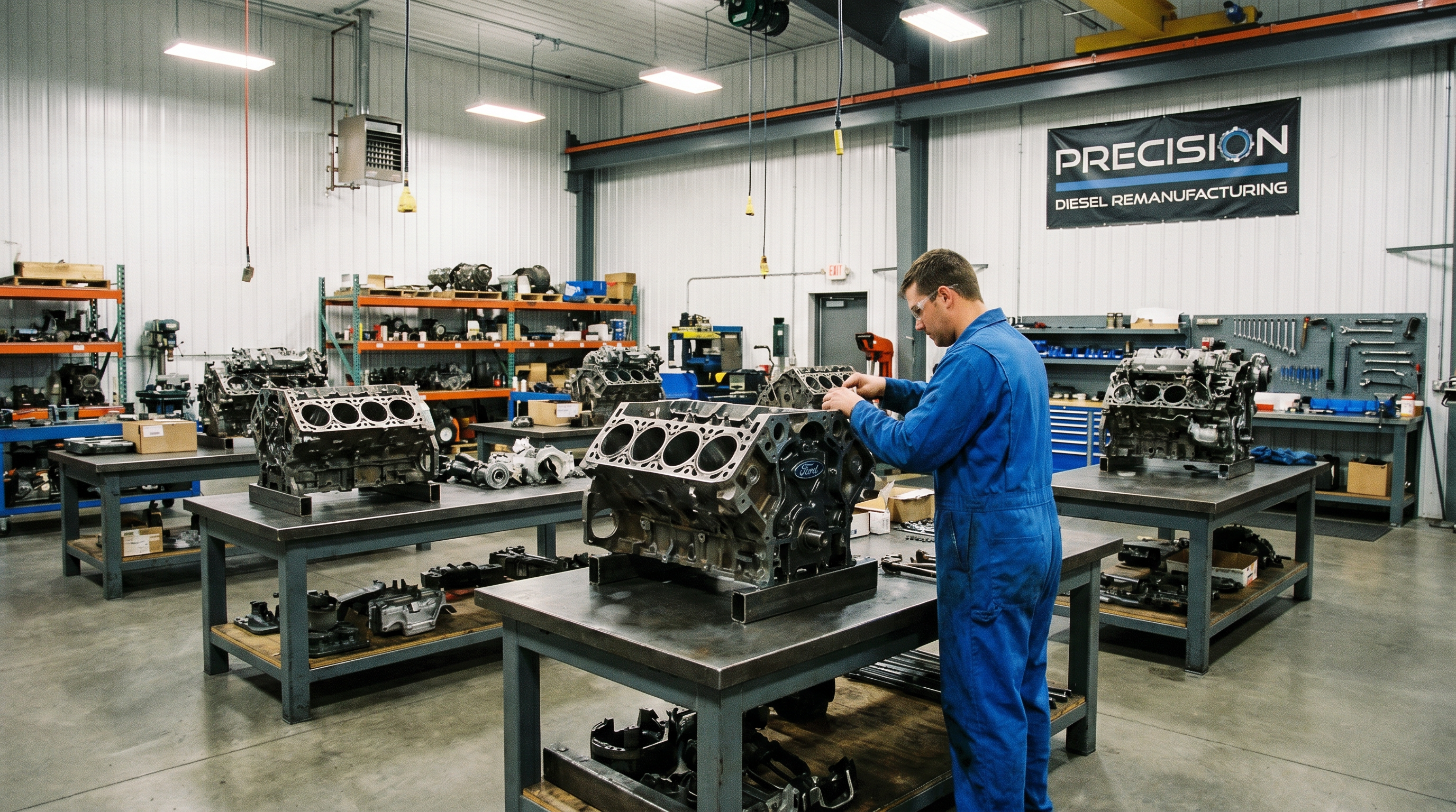 Diesel mechanic diagnosing EGR cooler failure on a 6.7L PowerStroke